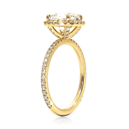 The Eleanor - Lab Grown Cushion Diamond Hidden Halo Engagement Ring - Novelle Vow