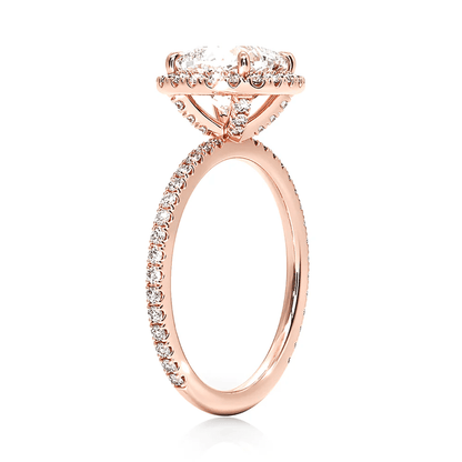 The Eleanor - Lab Grown Cushion Diamond Hidden Halo Engagement Ring - Novelle Vow