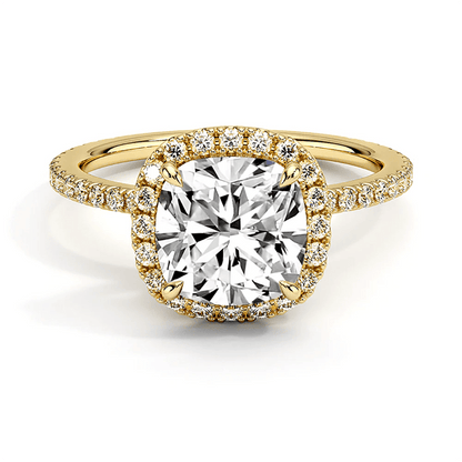 The Eleanor - Lab Grown Cushion Diamond Hidden Halo Engagement Ring - Novelle Vow