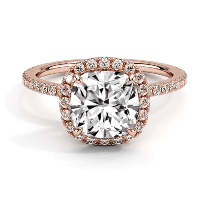 The Eleanor - Lab Grown Cushion Diamond Hidden Halo Engagement Ring - Novelle Vow