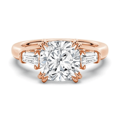 The Eleanor - Lab Grown Cushion Diamond Three Stone Engagement Ring - Novelle Vow