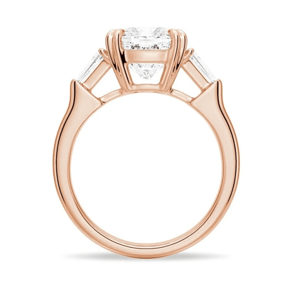 The Eleanor - Lab Grown Cushion Diamond Three Stone Engagement Ring - Novelle Vow