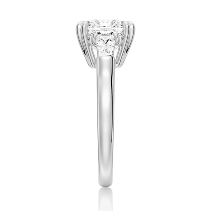 The Eleanor - Lab Grown Cushion Diamond Three Stone Engagement Ring - Novelle Vow