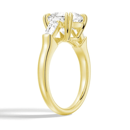 The Eleanor - Lab Grown Cushion Diamond Three Stone Engagement Ring - Novelle Vow