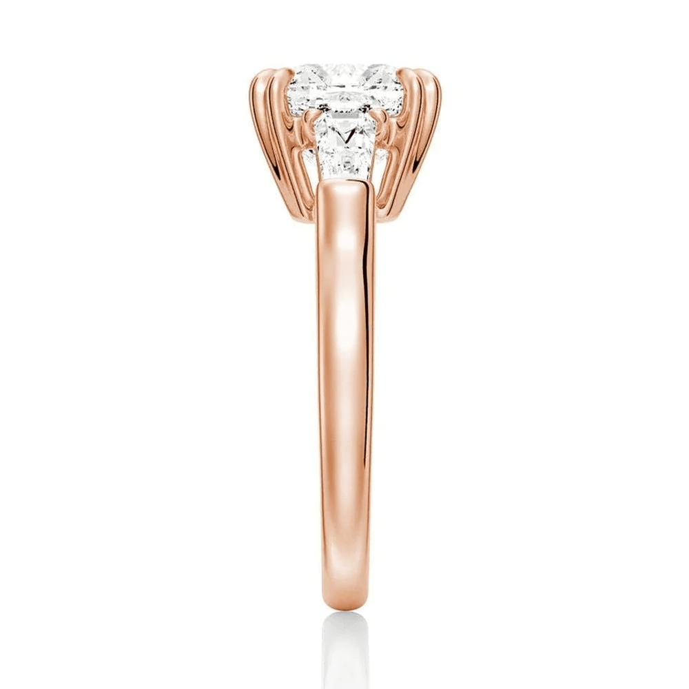 The Eleanor - Lab Grown Cushion Diamond Three Stone Engagement Ring - Novelle Vow