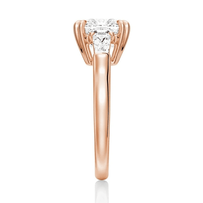 The Eleanor - Lab Grown Cushion Diamond Three Stone Engagement Ring - Novelle Vow