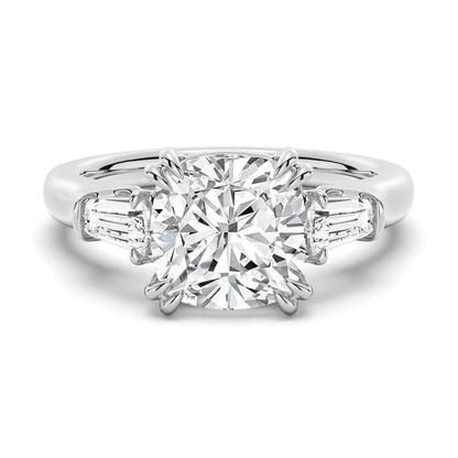 The Eleanor - Lab Grown Cushion Diamond Three Stone Engagement Ring - Novelle Vow