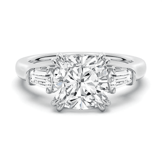 The Eleanor - Lab Grown Cushion Diamond Three Stone Engagement Ring - Novelle Vow