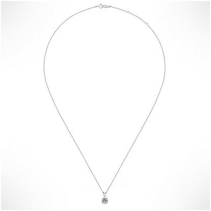 The Luna - Round Moissanite Solitaire Necklace - Novelle Vow
