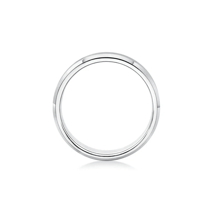 The Maverick - 7mm Brushed Finish Men's Wedding Band with Beveled Edges - Novelle Vow