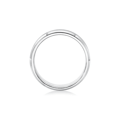 The Maverick - 7mm Brushed Finish Men's Wedding Band with Beveled Edges - Novelle Vow