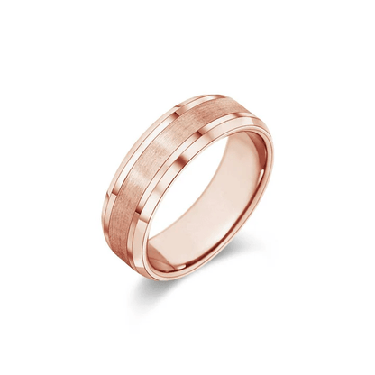 The Maverick - 7mm Brushed Finish Men's Wedding Band with Beveled Edges - Novelle Vow