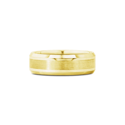 The Maverick - 7mm Brushed Finish Men's Wedding Band with Beveled Edges - Novelle Vow