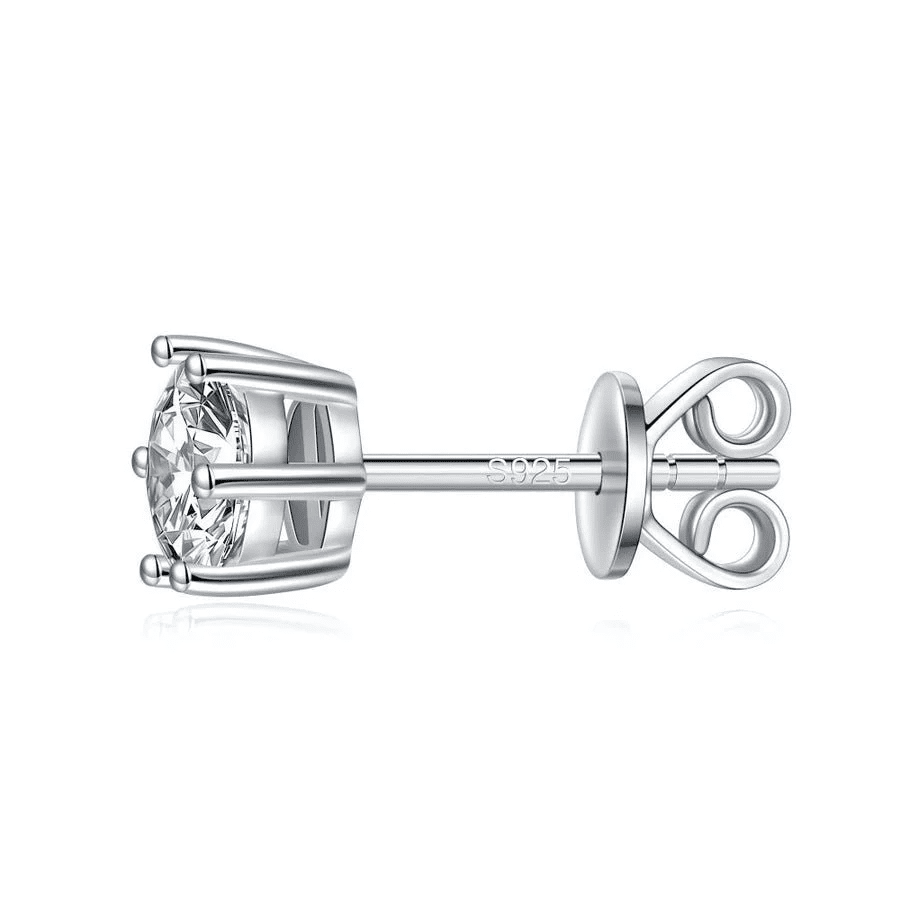 The Nova - Classic 6 - Prong Round Moissanite Stud Earrings - Novelle Vow