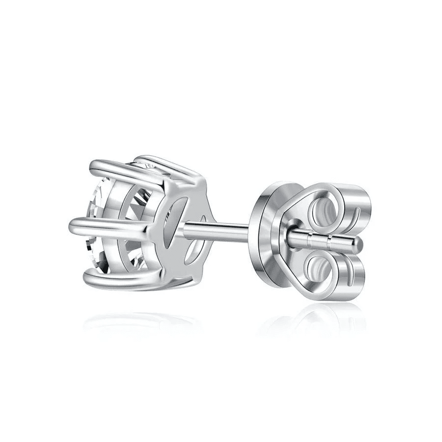 The Nova - Classic 6 - Prong Round Moissanite Stud Earrings - Novelle Vow