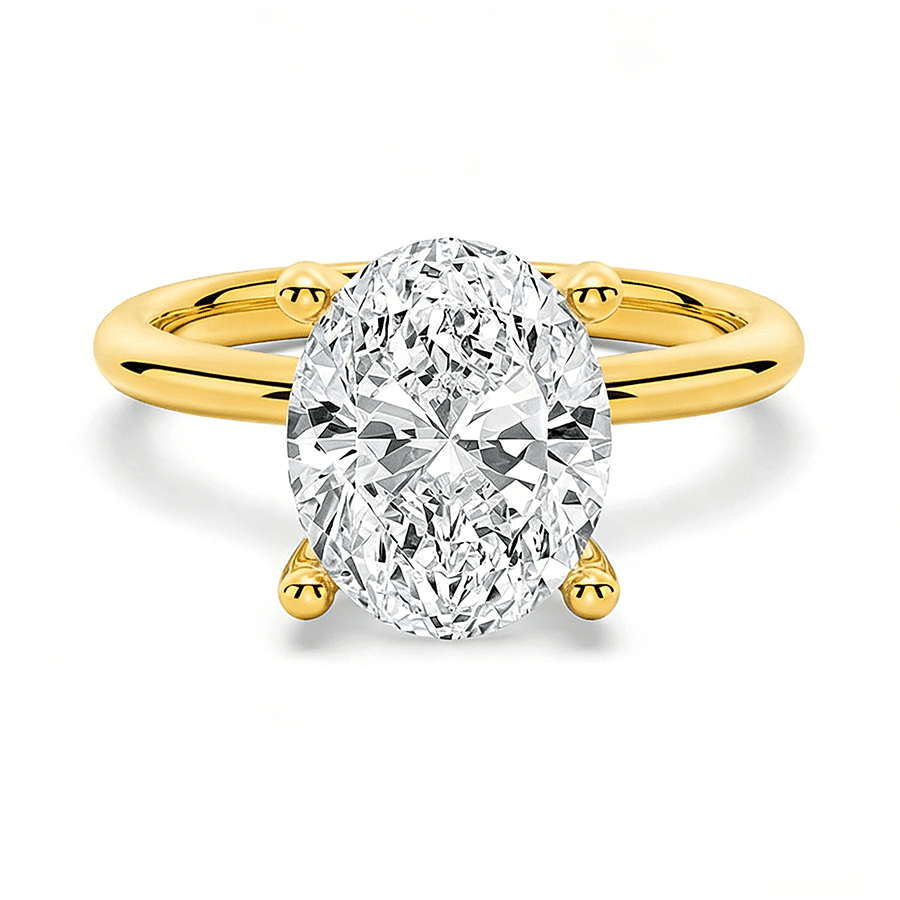 The Olivia - Oval Cut Moissanite Solitaire Engagement Ring - Novelle Vow
