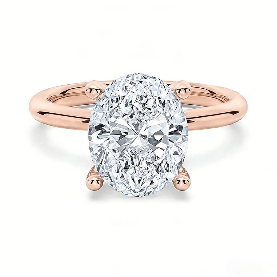 The Olivia - Oval Cut Moissanite Solitaire Engagement Ring - Novelle Vow