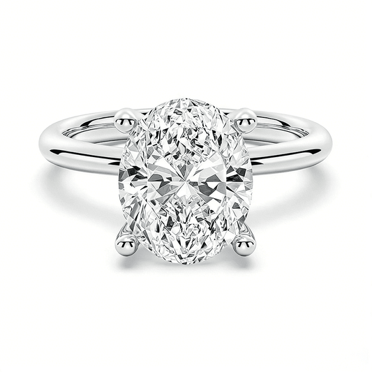 The Olivia - Oval Cut Moissanite Solitaire Engagement Ring - Novelle Vow