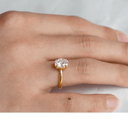 The Olivia - Oval Cut Moissanite Solitaire Engagement Ring - Novelle Vow