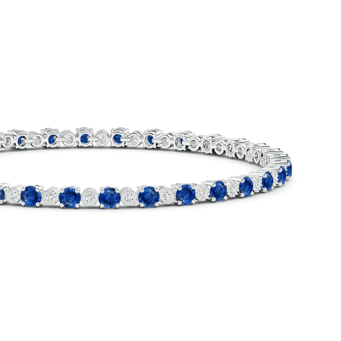 The Sapphire Coast - Alternating Sapphire & Moissanite Tennis Bracelet - Novelle Vow