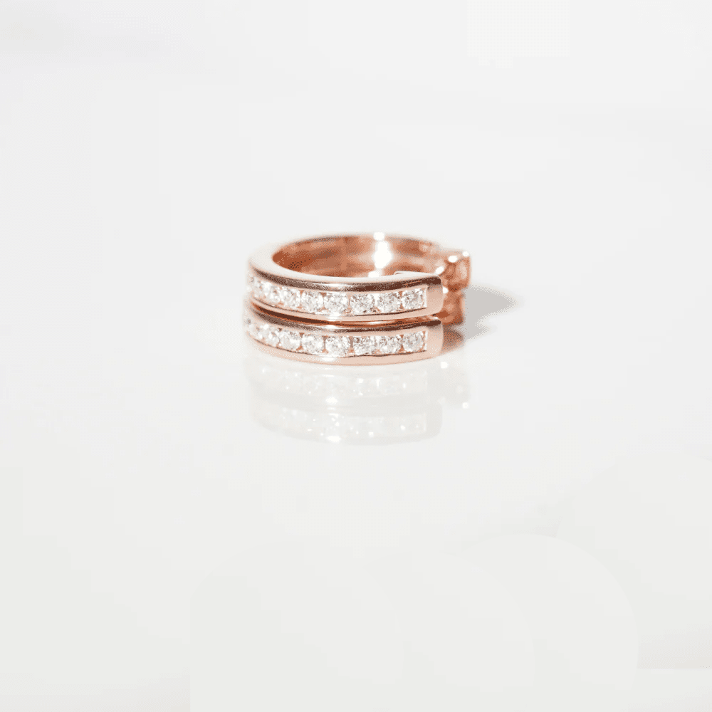 The Strand - Classic Channel Set Moissanite Hoop Earrings - Novelle Vow