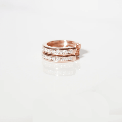 The Strand - Classic Channel Set Moissanite Hoop Earrings - Novelle Vow