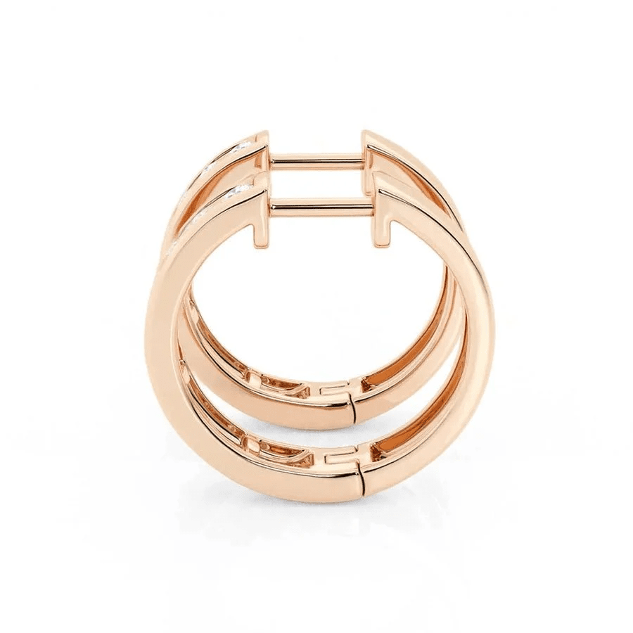 The Strand - Classic Channel Set Moissanite Hoop Earrings - Novelle Vow