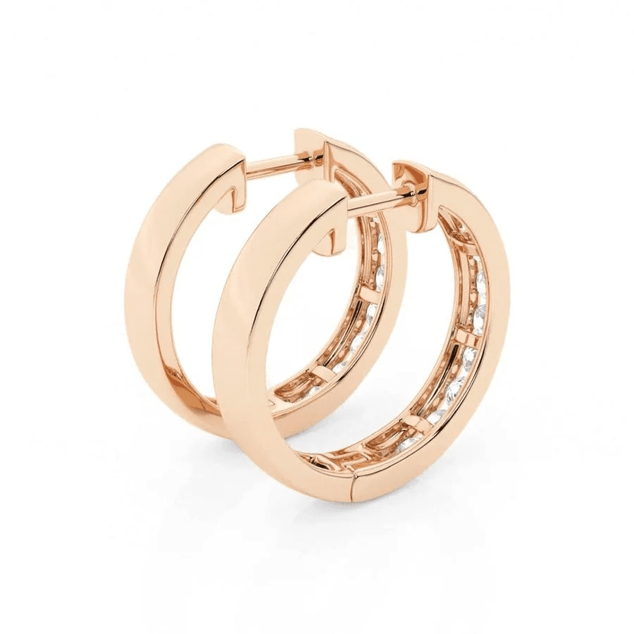 The Strand - Classic Channel Set Moissanite Hoop Earrings - Novelle Vow