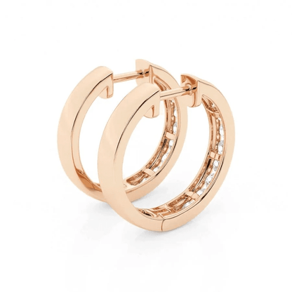The Strand - Classic Channel Set Moissanite Hoop Earrings - Novelle Vow