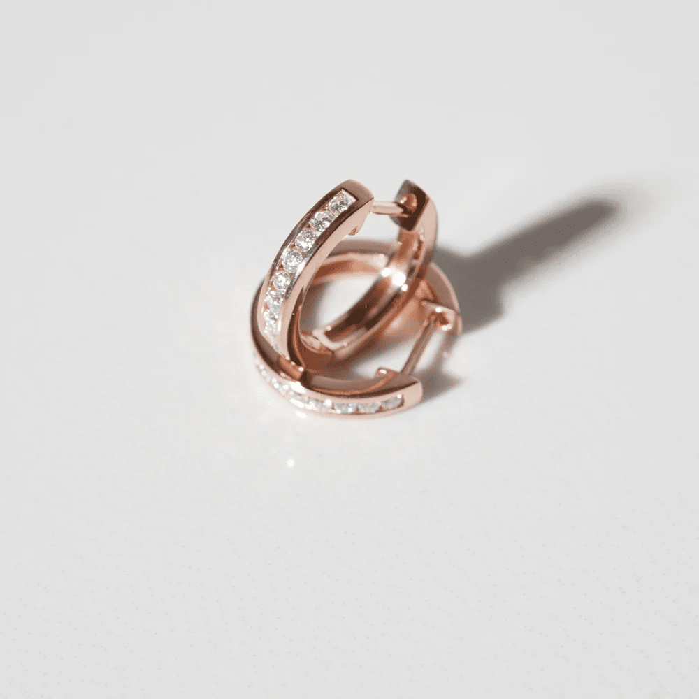 The Strand - Classic Channel Set Moissanite Hoop Earrings - Novelle Vow