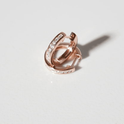The Strand - Classic Channel Set Moissanite Hoop Earrings - Novelle Vow