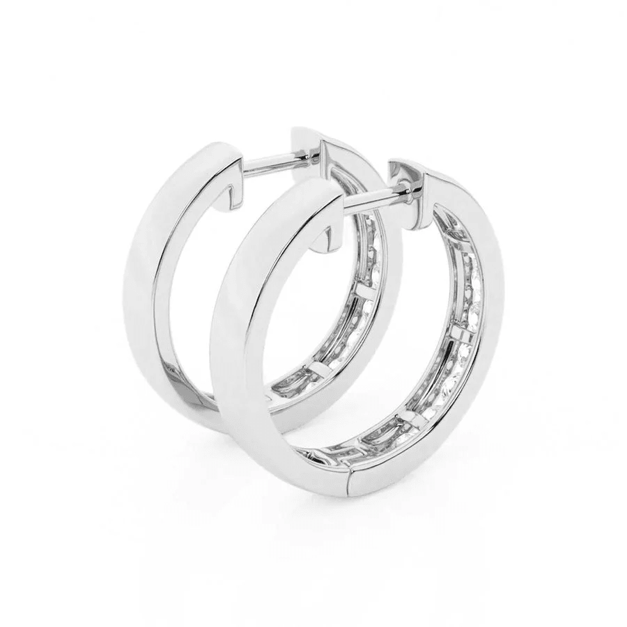 The Strand - Classic Channel Set Moissanite Hoop Earrings - Novelle Vow
