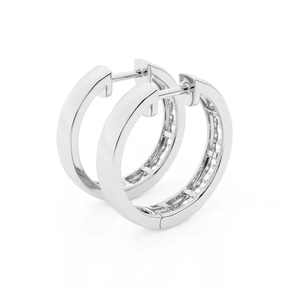 The Strand - Classic Channel Set Moissanite Hoop Earrings - Novelle Vow