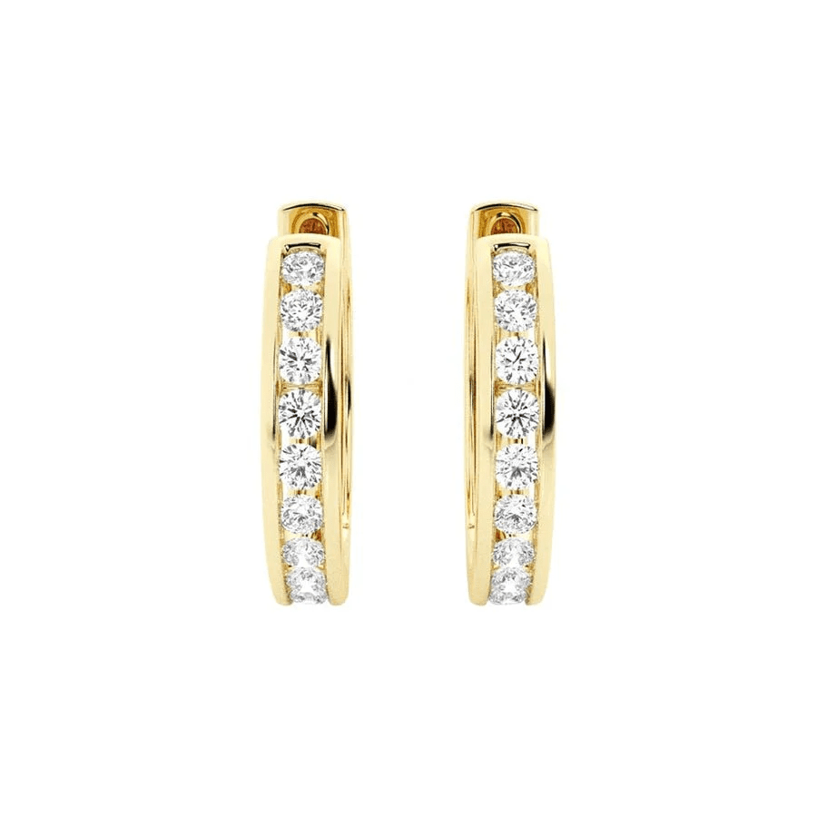 The Strand - Classic Channel Set Moissanite Hoop Earrings - Novelle Vow