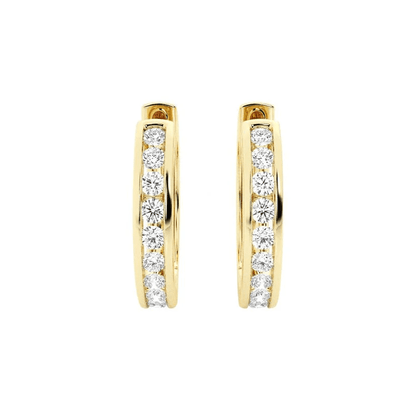 The Strand - Classic Channel Set Moissanite Hoop Earrings - Novelle Vow