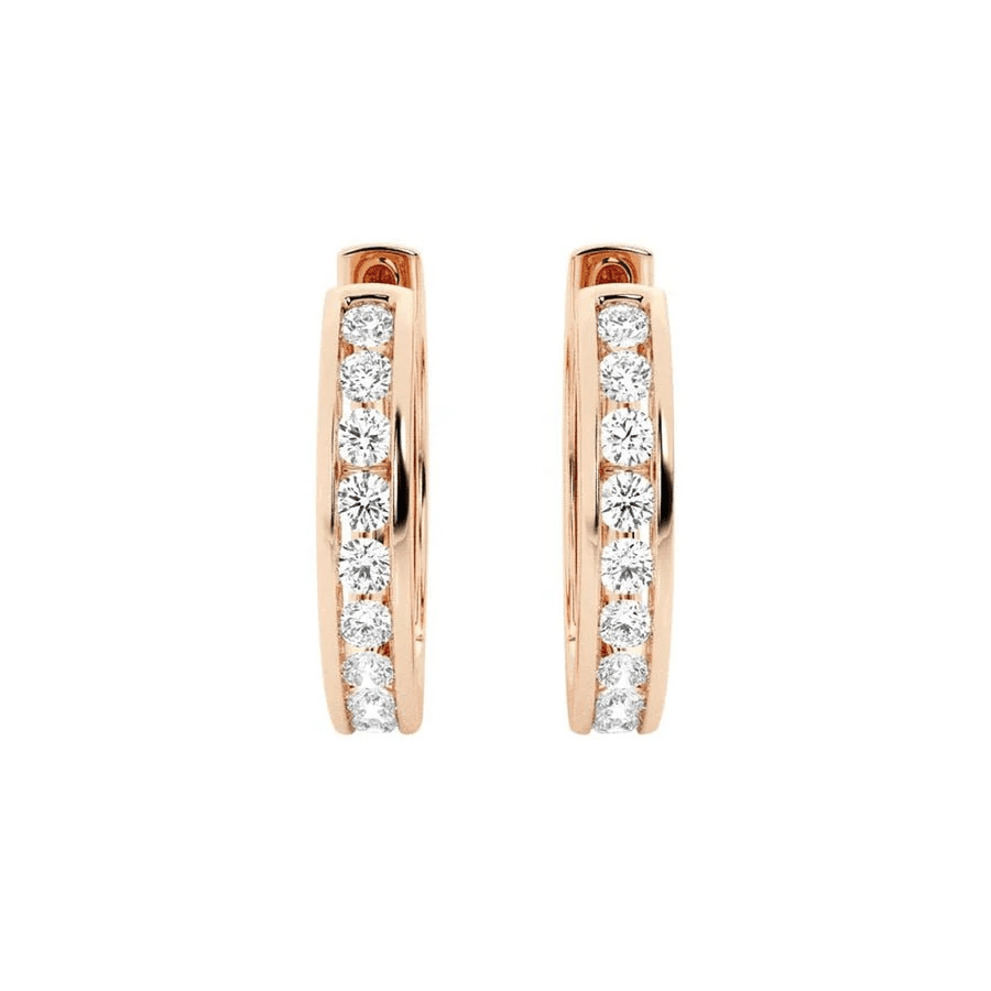 The Strand - Classic Channel Set Moissanite Hoop Earrings - Novelle Vow