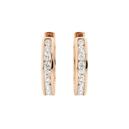 The Strand - Classic Channel Set Moissanite Hoop Earrings - Novelle Vow