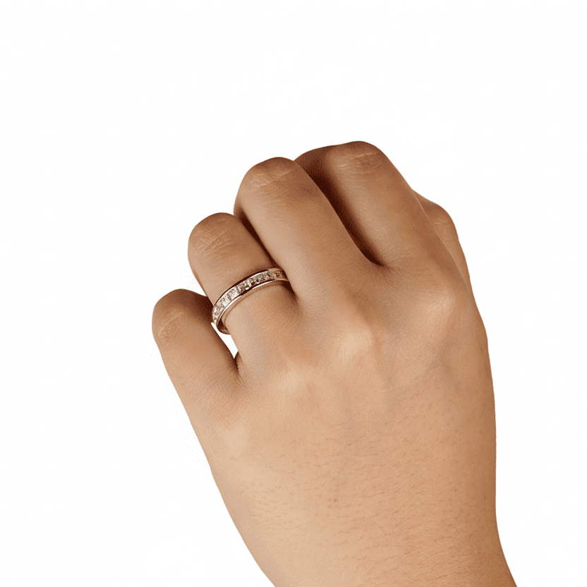 The Strand – Princess Cut Channel Set Eternity Wedding Band - Novelle Vow