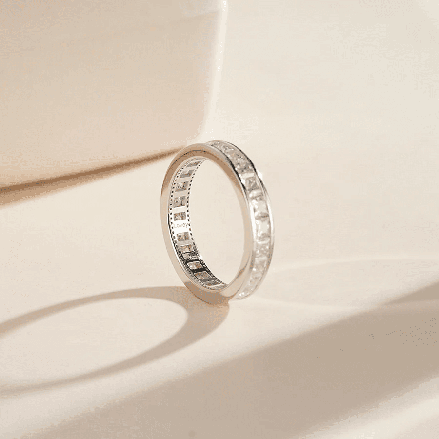 The Strand – Princess Cut Channel Set Eternity Wedding Band - Novelle Vow