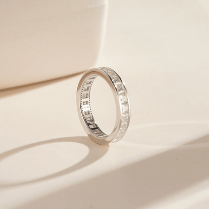 The Strand – Princess Cut Channel Set Eternity Wedding Band - Novelle Vow