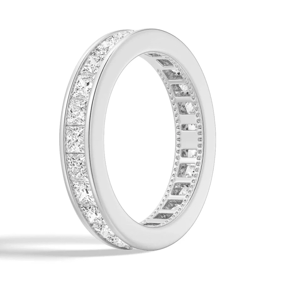 The Strand – Princess Cut Channel Set Eternity Wedding Band - Novelle Vow