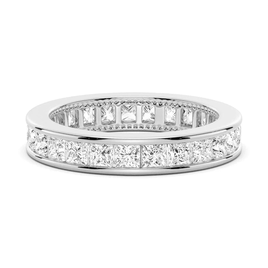 The Strand – Princess Cut Channel Set Eternity Wedding Band - Novelle Vow