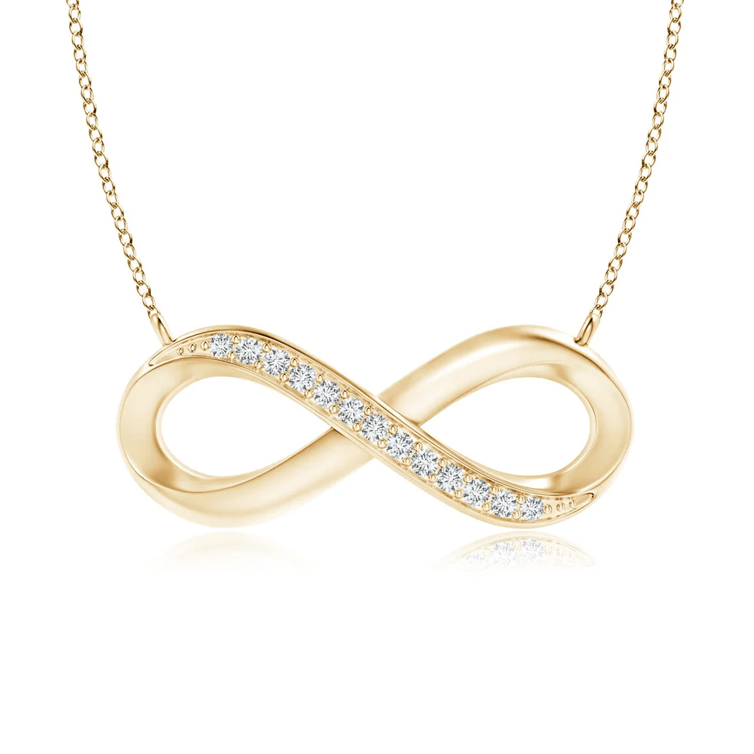 The Swan - Pavé Set Moissanite Infinity Necklace - Novelle Vow