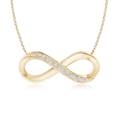 The Swan - Pavé Set Moissanite Infinity Necklace - Novelle Vow