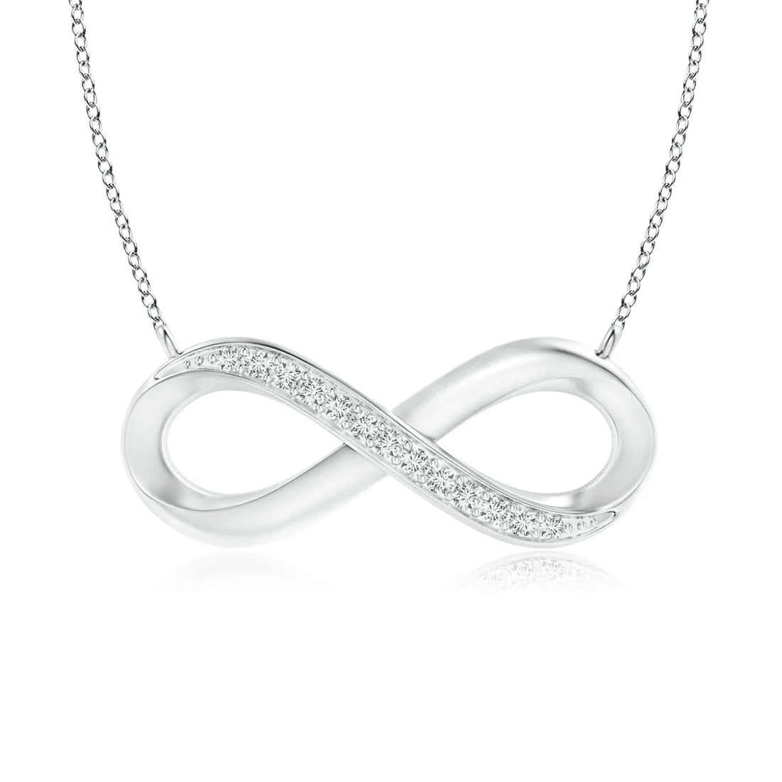 The Swan - Pavé Set Moissanite Infinity Necklace - Novelle Vow