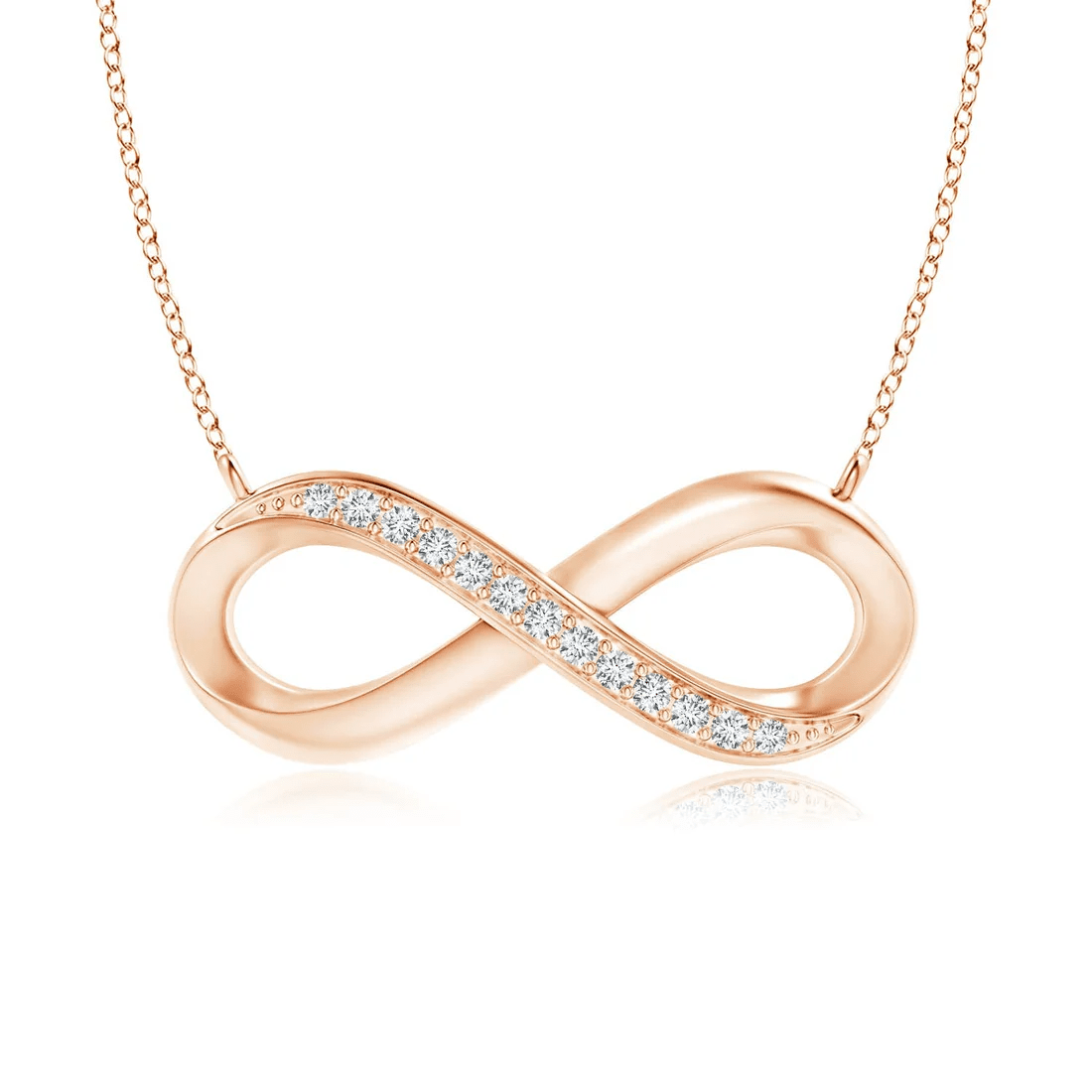 The Swan - Pavé Set Moissanite Infinity Necklace - Novelle Vow
