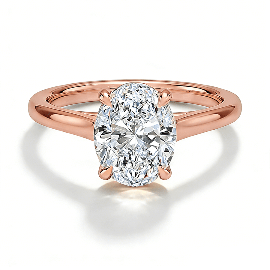 The Sydney - 4 Prong Oval Solitaire Moissanite Engagement Ring - Novelle Vow