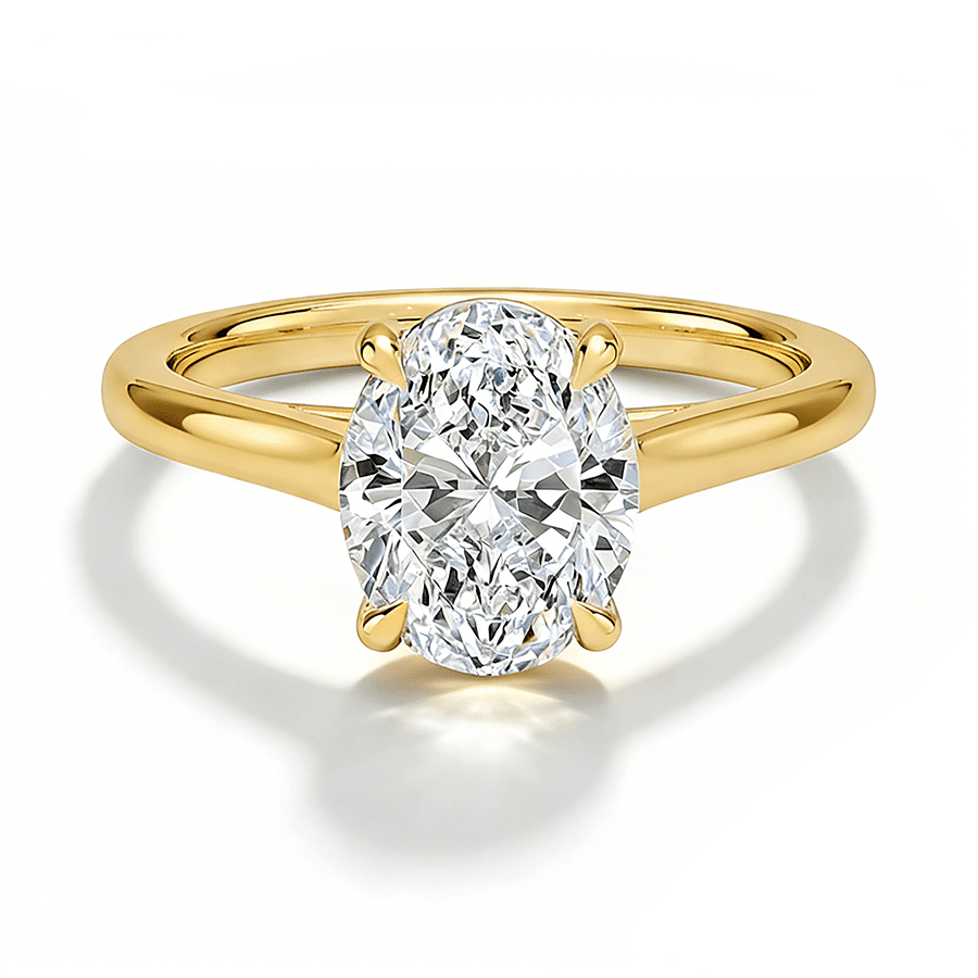 The Sydney - 4 Prong Oval Solitaire Moissanite Engagement Ring - Novelle Vow