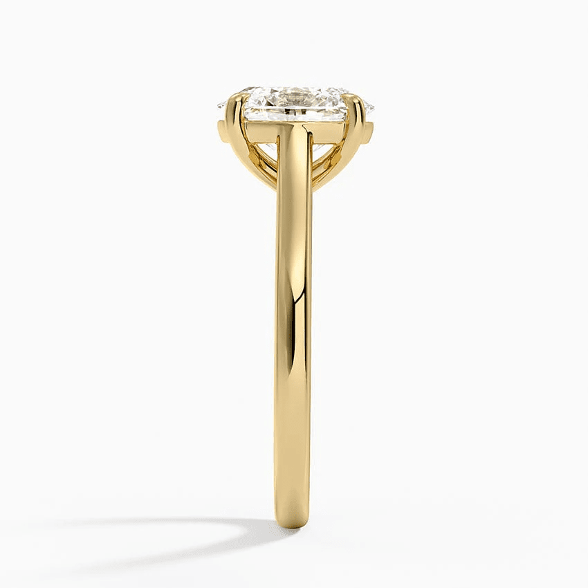 The Sydney - 4 Prong Oval Solitaire Moissanite Engagement Ring