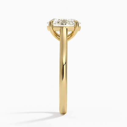 The Sydney - 4 Prong Oval Solitaire Moissanite Engagement Ring
